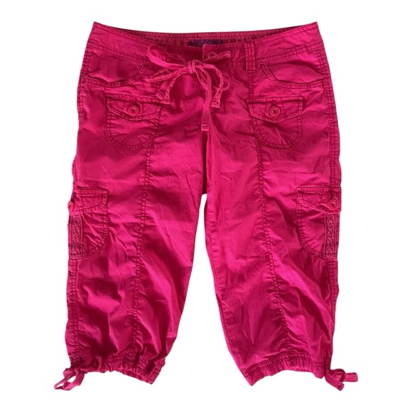 Arizona Jean Co Stretch Cargo Capri Pants Pink Sz 5 - Picture 1 of 5